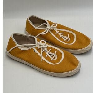 TOMS · Women’s 9 · Heritage Sneakers · Yellow Canvas Lace Up Flats